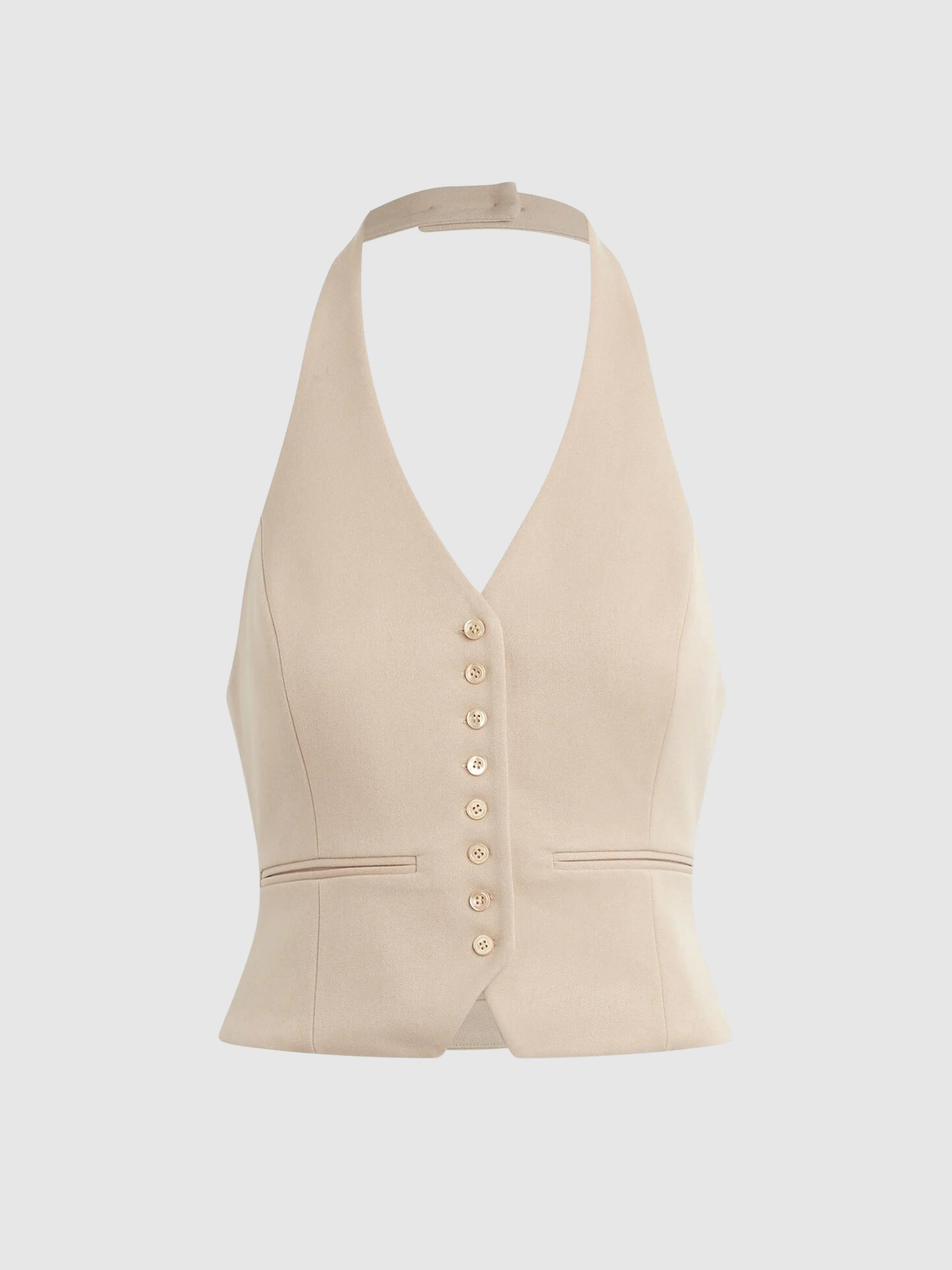 The Favorite Halter Vest in Beige