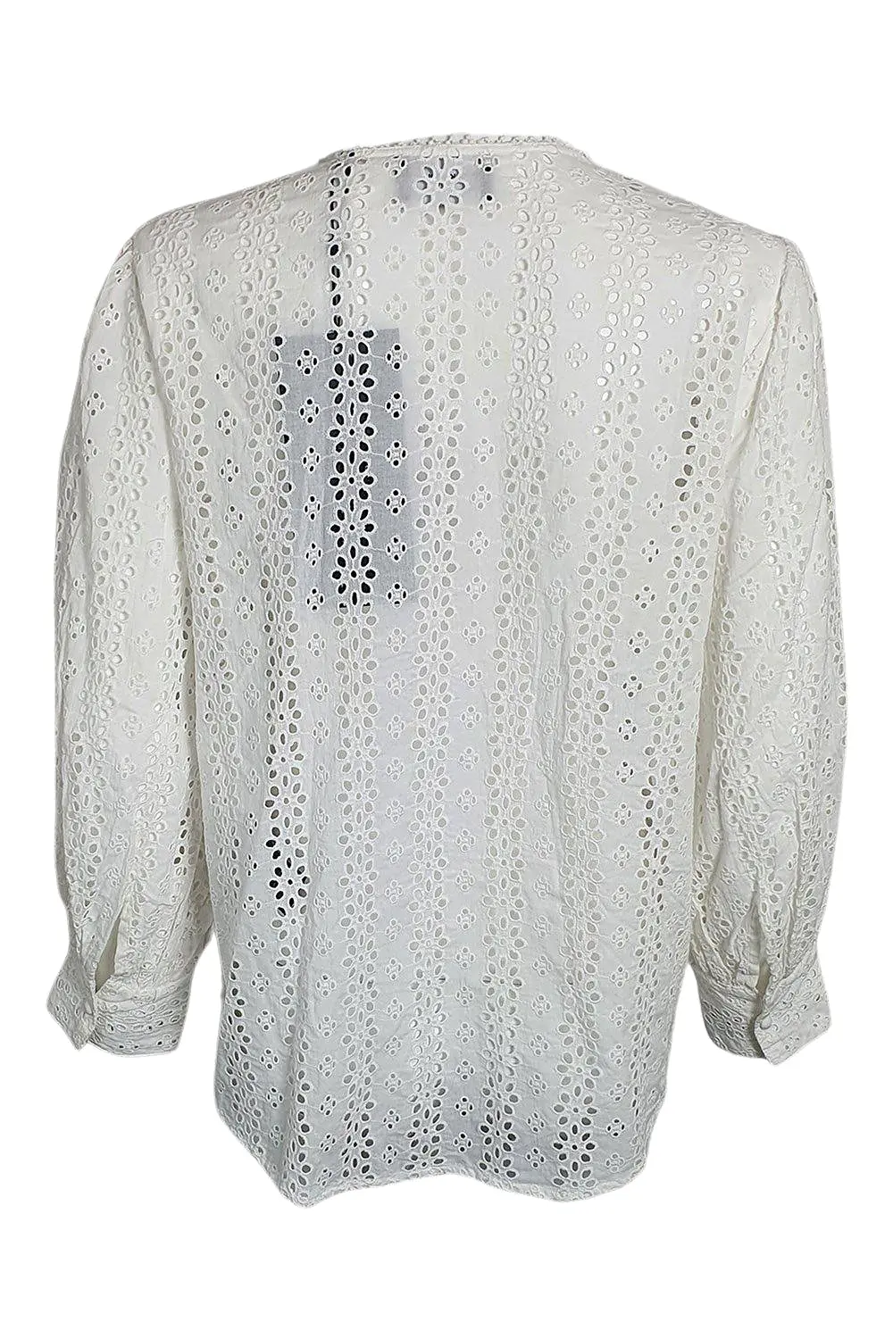 THE KOOPLES White Perforate Flowers Vintage Style Women's Blouse (3 | UK 14 | EU 40)