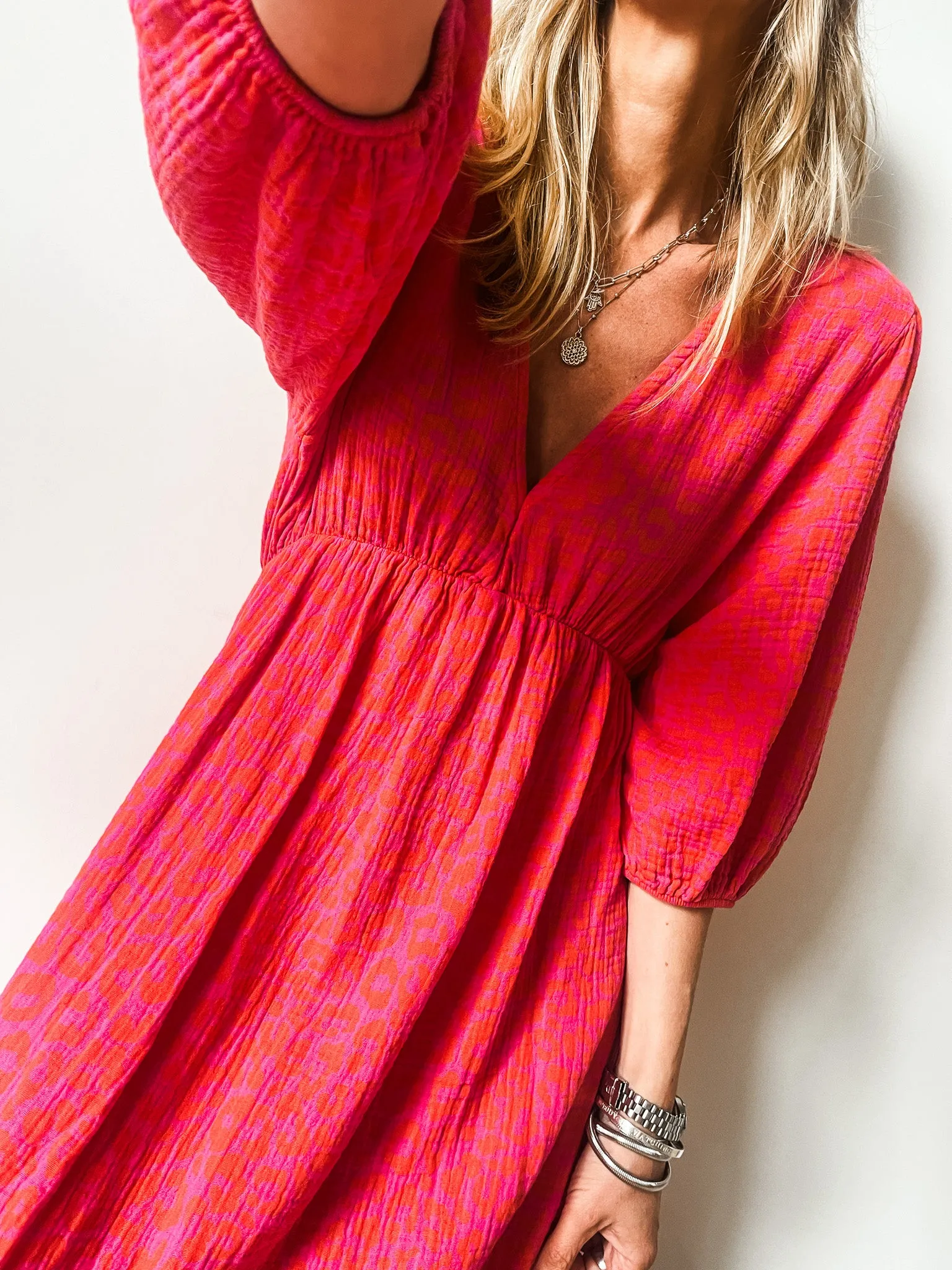 Tie Back Cotton Maxi Dress