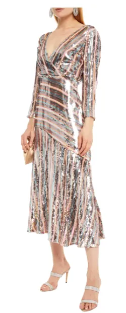 Tyra Sequin Wrap Dress