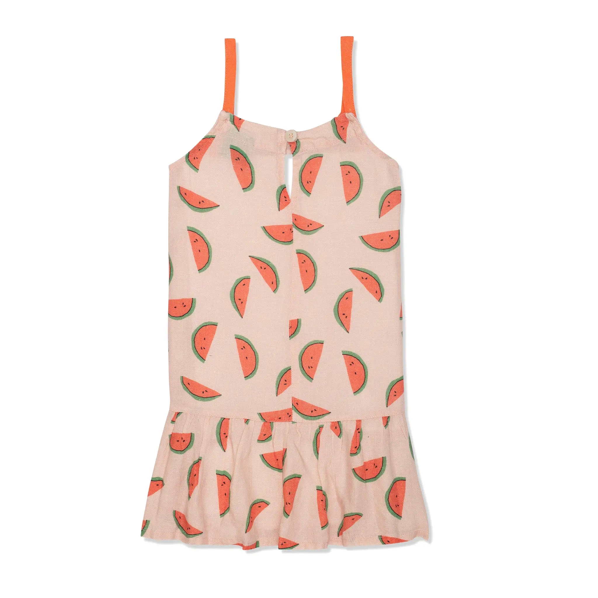 Watermelon Slices Linen Kid Dress