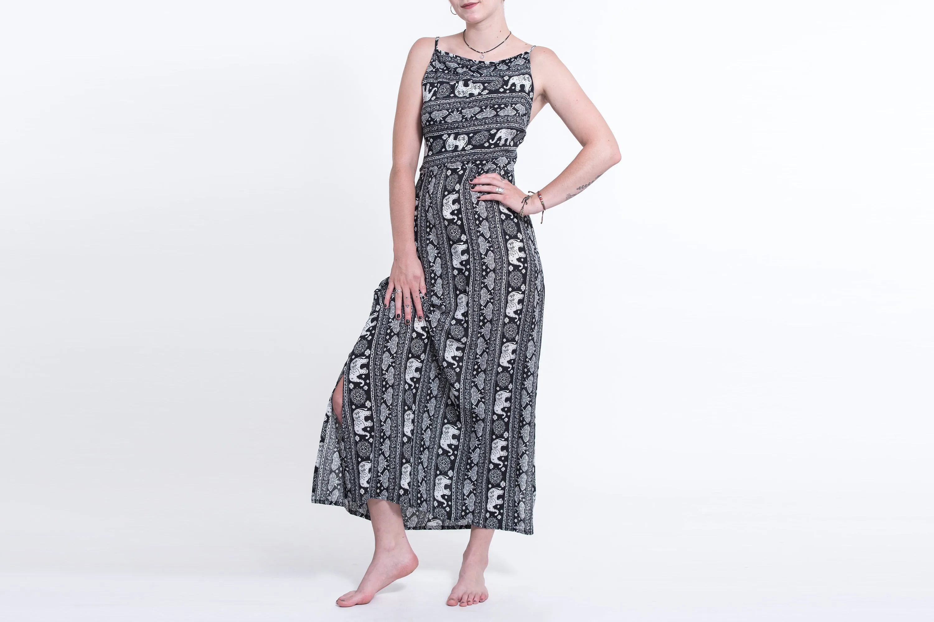 Wild Elephant Tie Back Maxi Dress in Black