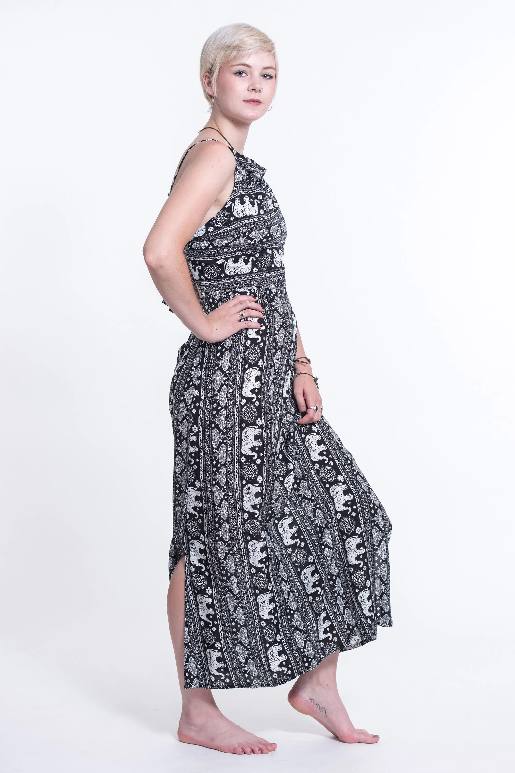 Wild Elephant Tie Back Maxi Dress in Black