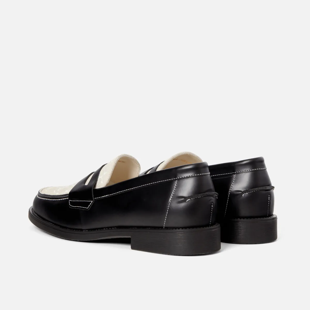 Wilde Black + White Vine Penny Loafer - Men's