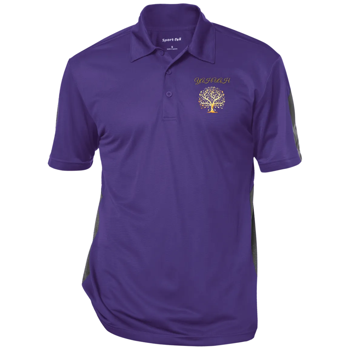 Yahuah-Tree of Life 01 Men's Designer Performance Textured Three Button Polo Shirt (5 colors)