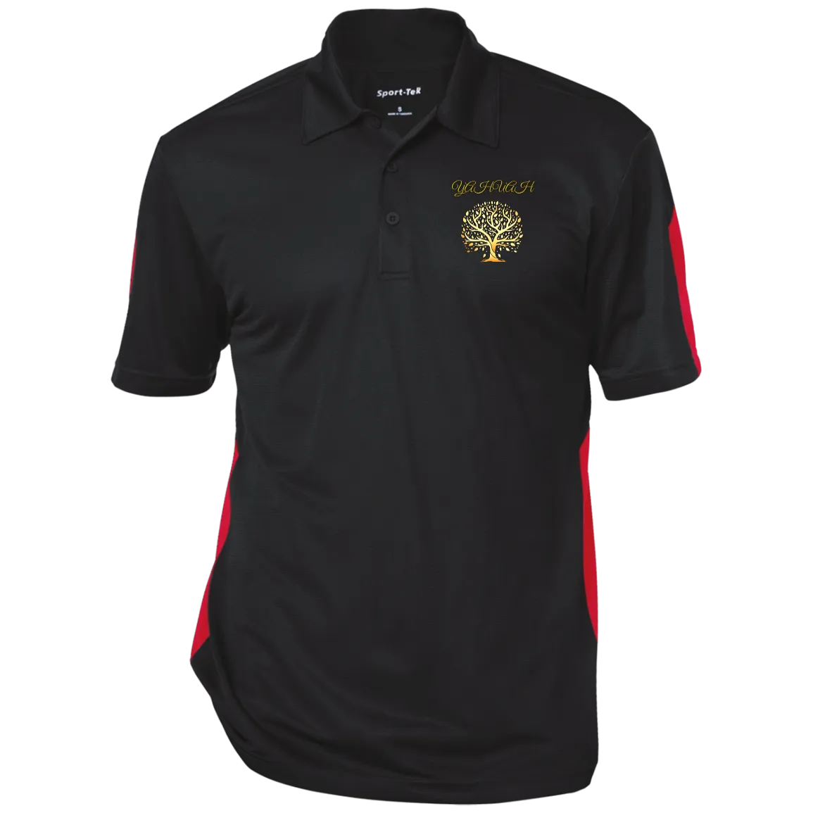 Yahuah-Tree of Life 01 Men's Designer Performance Textured Three Button Polo Shirt (5 colors)