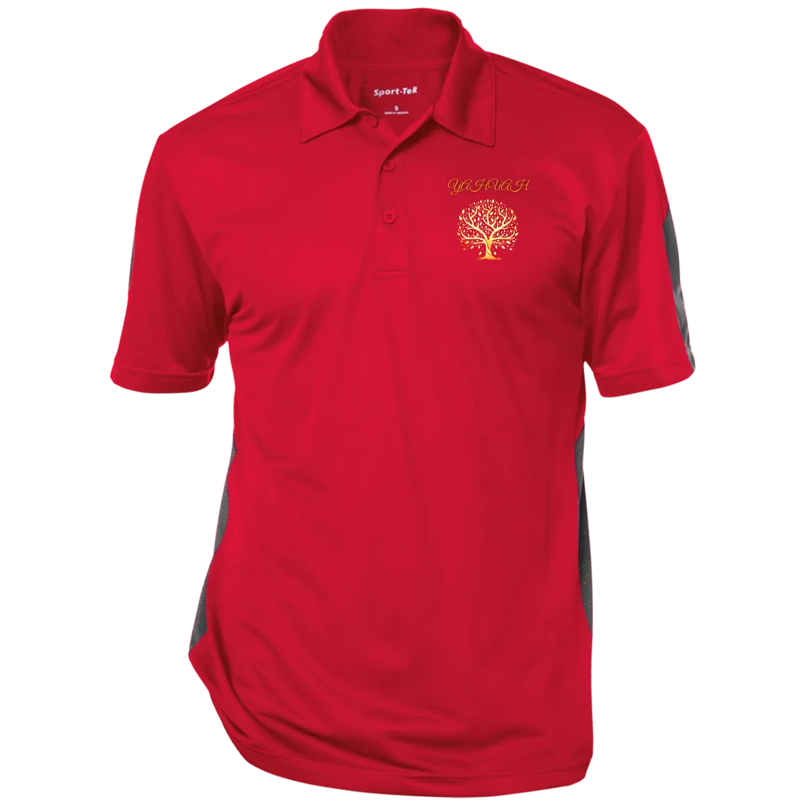 Yahuah-Tree of Life 01 Men's Designer Performance Textured Three Button Polo Shirt (5 colors)