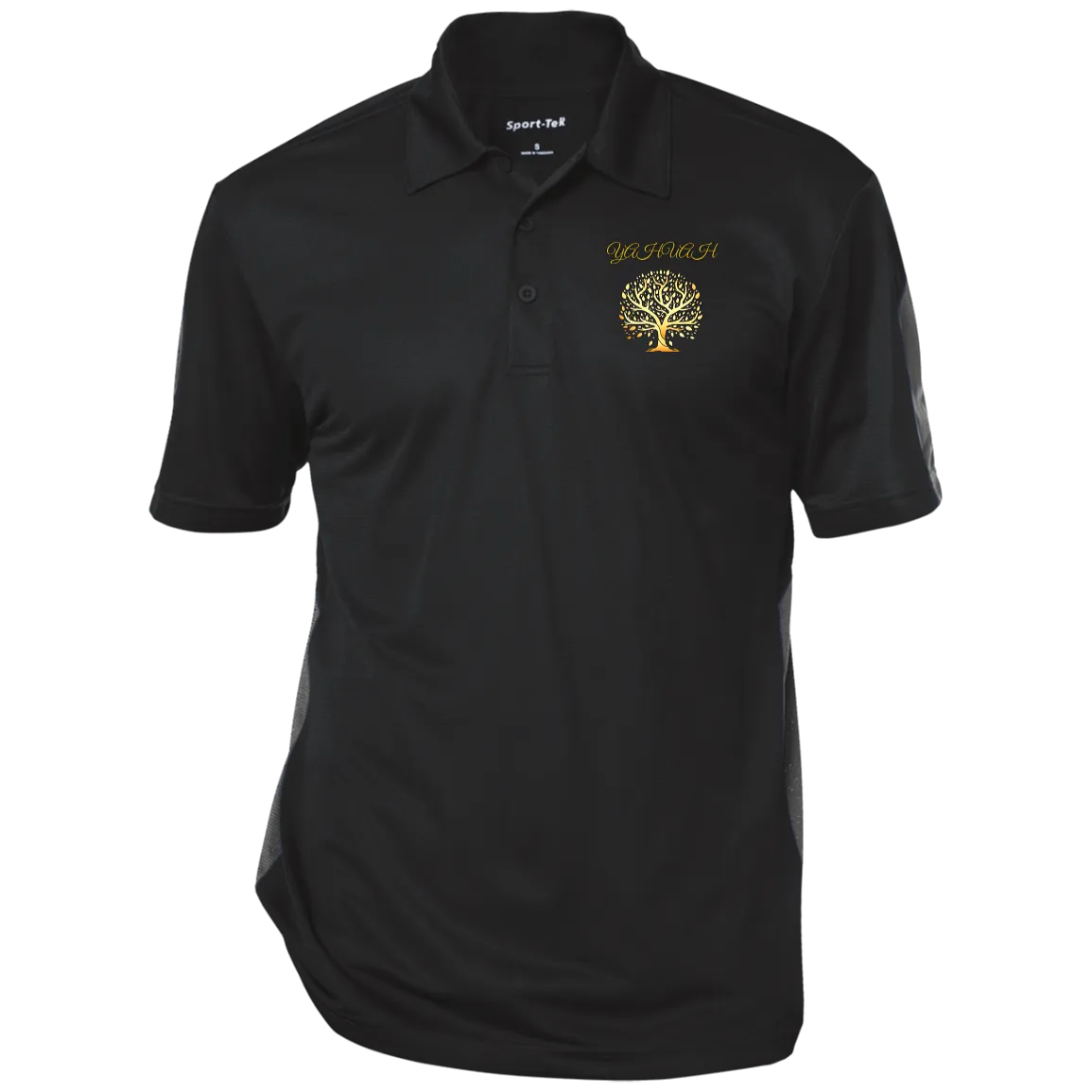 Yahuah-Tree of Life 01 Men's Designer Performance Textured Three Button Polo Shirt (5 colors)