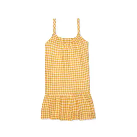 Yellow Gingham Linen Kid Dress